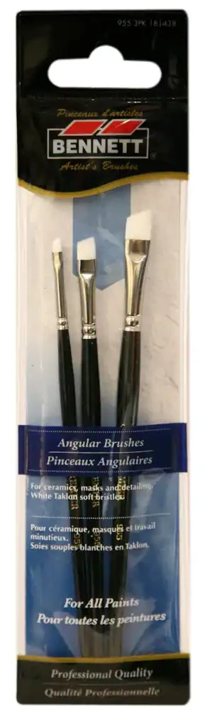 Bennett Premier Angular Artist Brush -  3PK