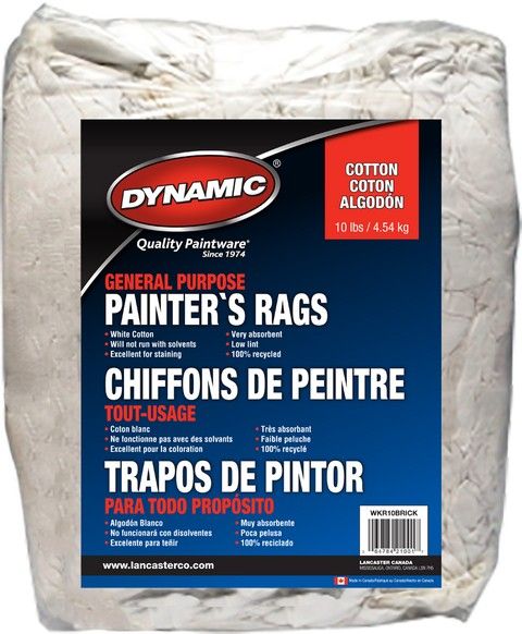 Dynamic 10 lb Painters Rags - White