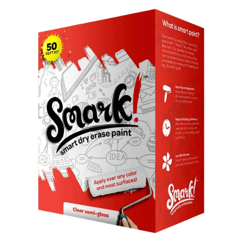 Smark Dry Erase Clear 50 SqFt kit