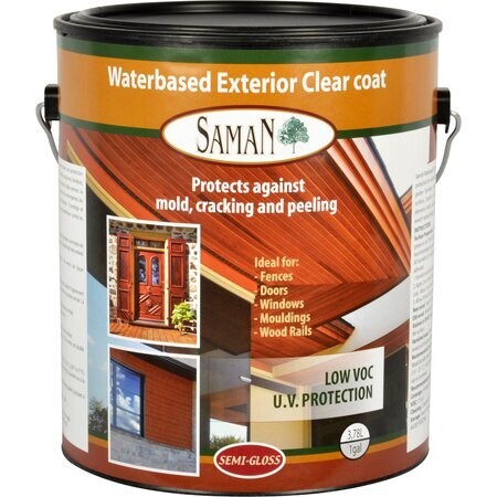 SamaN Waterbased Exterior Clear Coat  Semi Gloss - Quart