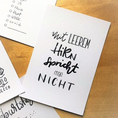 mit leerem Hirn - Postkarte