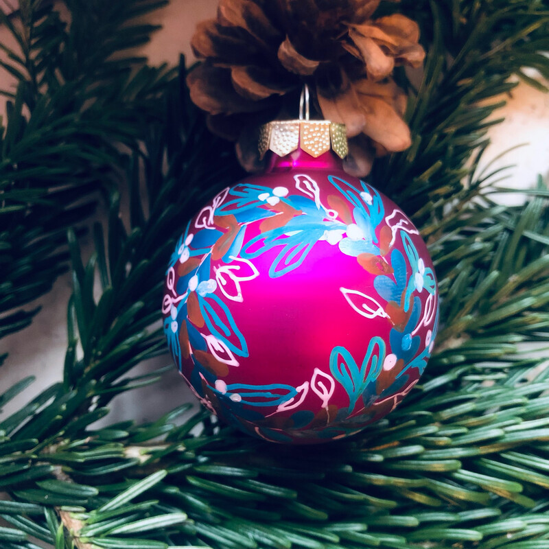 Christbaumkugel Blätter Kranz- 6cm