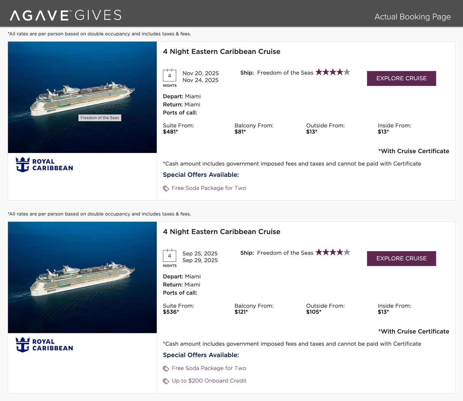 Donate &amp; Receive the gift of a Luxury Cruise  Discount Voucher