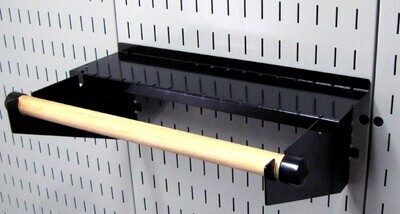 Wall Control-Slotted Metal Pegboard Paper Towel Holder and Dowel Rod 4" Shelf Assembly