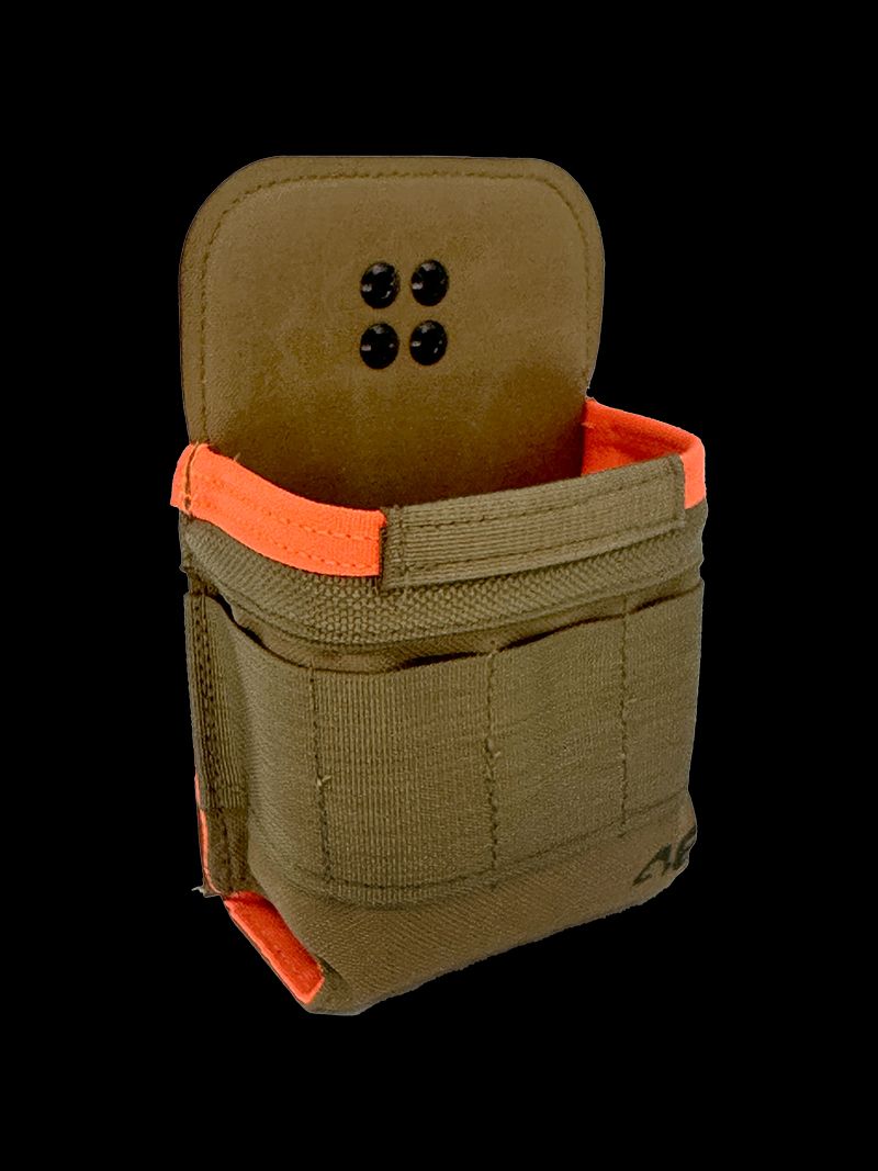 AIMS™ Large Pro-Flex™ Tape Measure Pouch ROTATE/QUICK RELEASE, Color: Coyote/Hi Viz Orange
