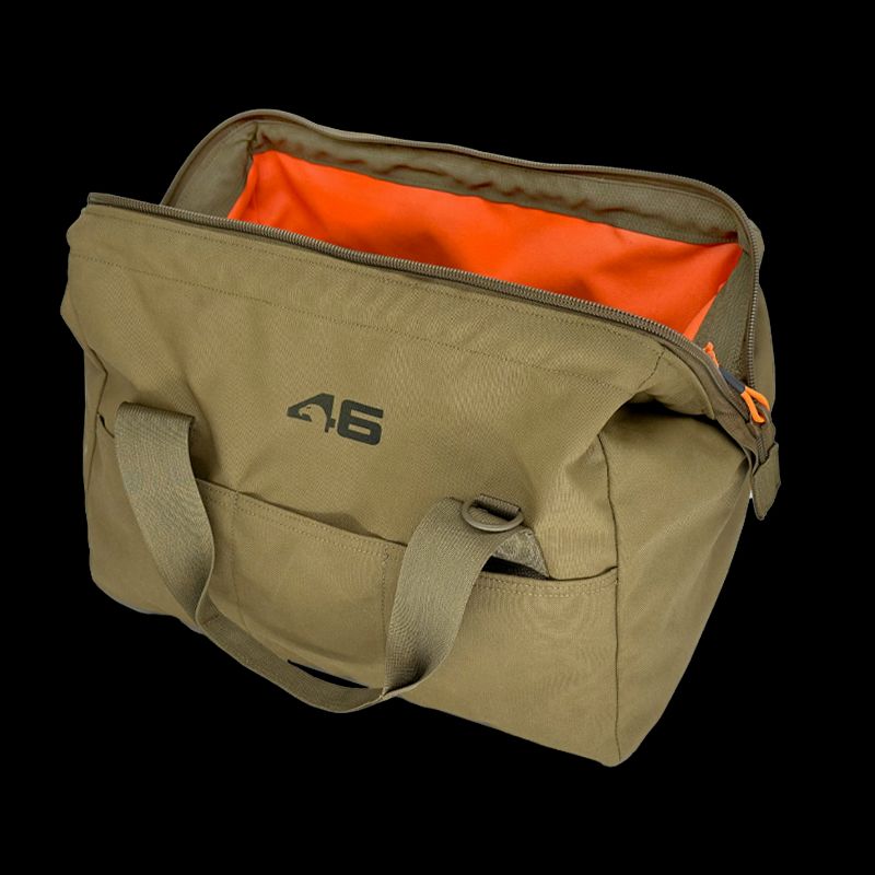 Wide-Mouth Tool Tote Hi Viz Interior, Color: Coyote/Hi Viz Orange