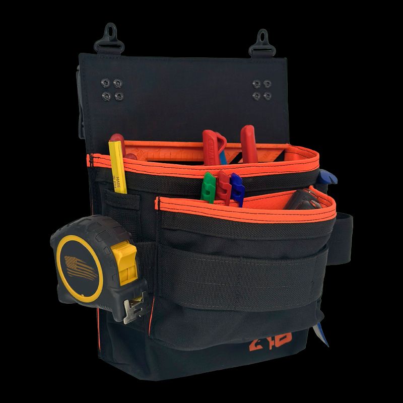 Screw and Nail Attachment Pouch ROTATE/QUICK RELEASE, Color: Black/Hi Viz Orange