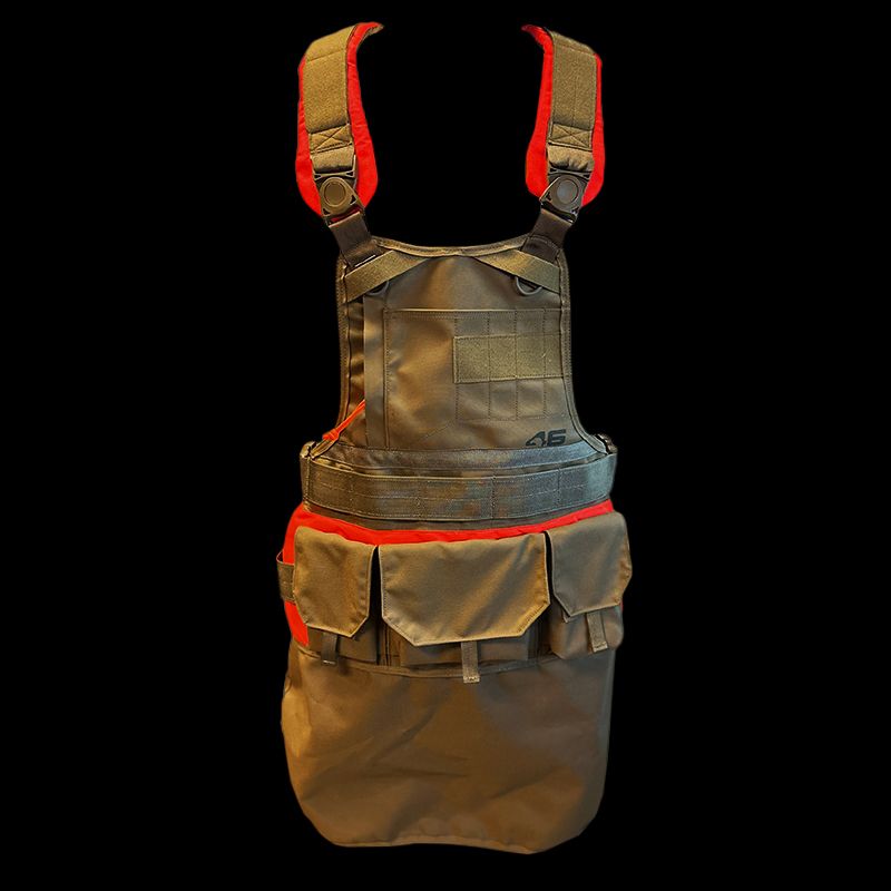 Workshop Apron with Cargo Pockets, Color: Coyote/Hi Viz Orange