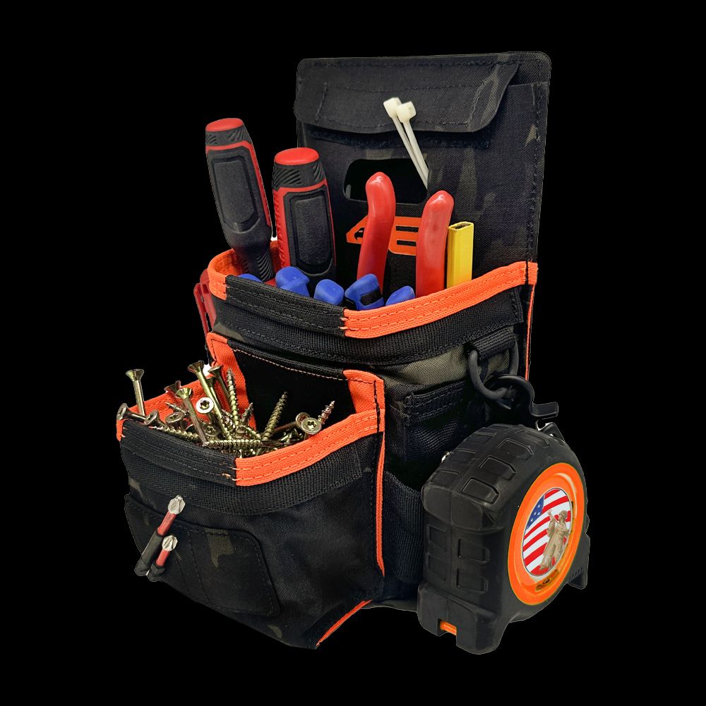 Limited Edition Black Camo Compact Double Stack Tool Pouch ROTATE/QUICK RELEASE