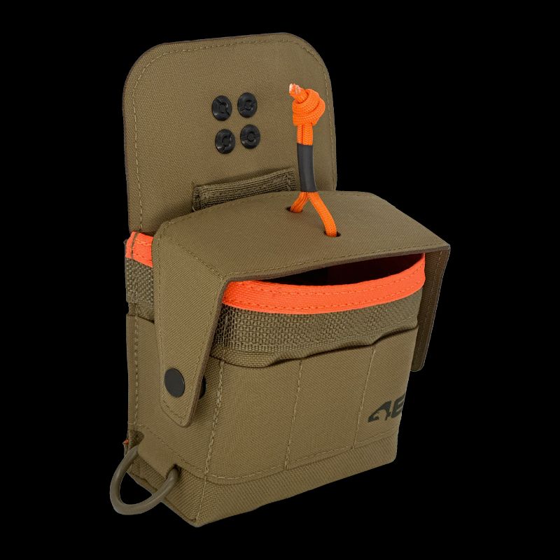 Tape Measure Pouch with Security Flap - ROTATE/QUICK RELEASE, Color: Coyote/Hi Viz Orange