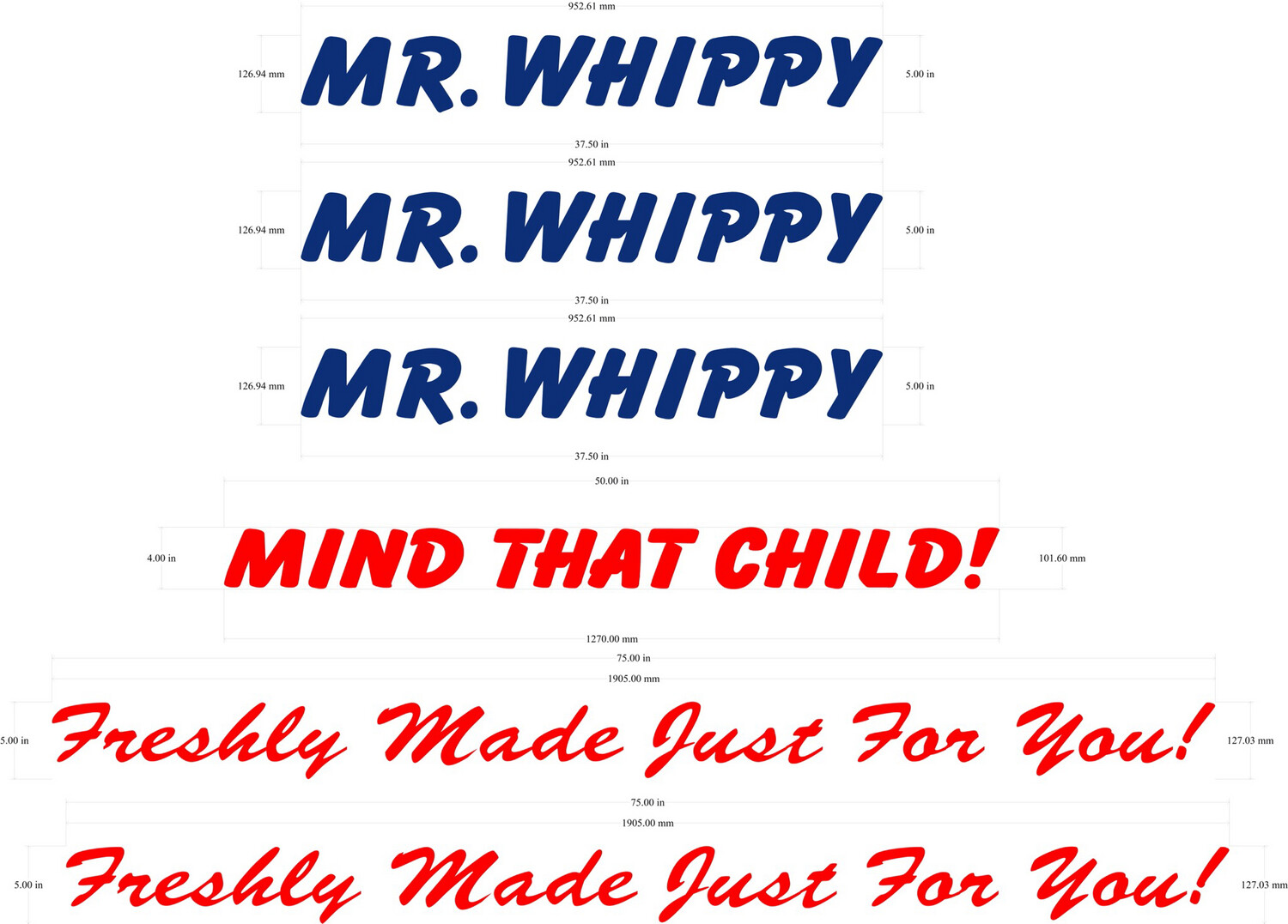  Budget Sign Name  Package For Ice Cream Vans 