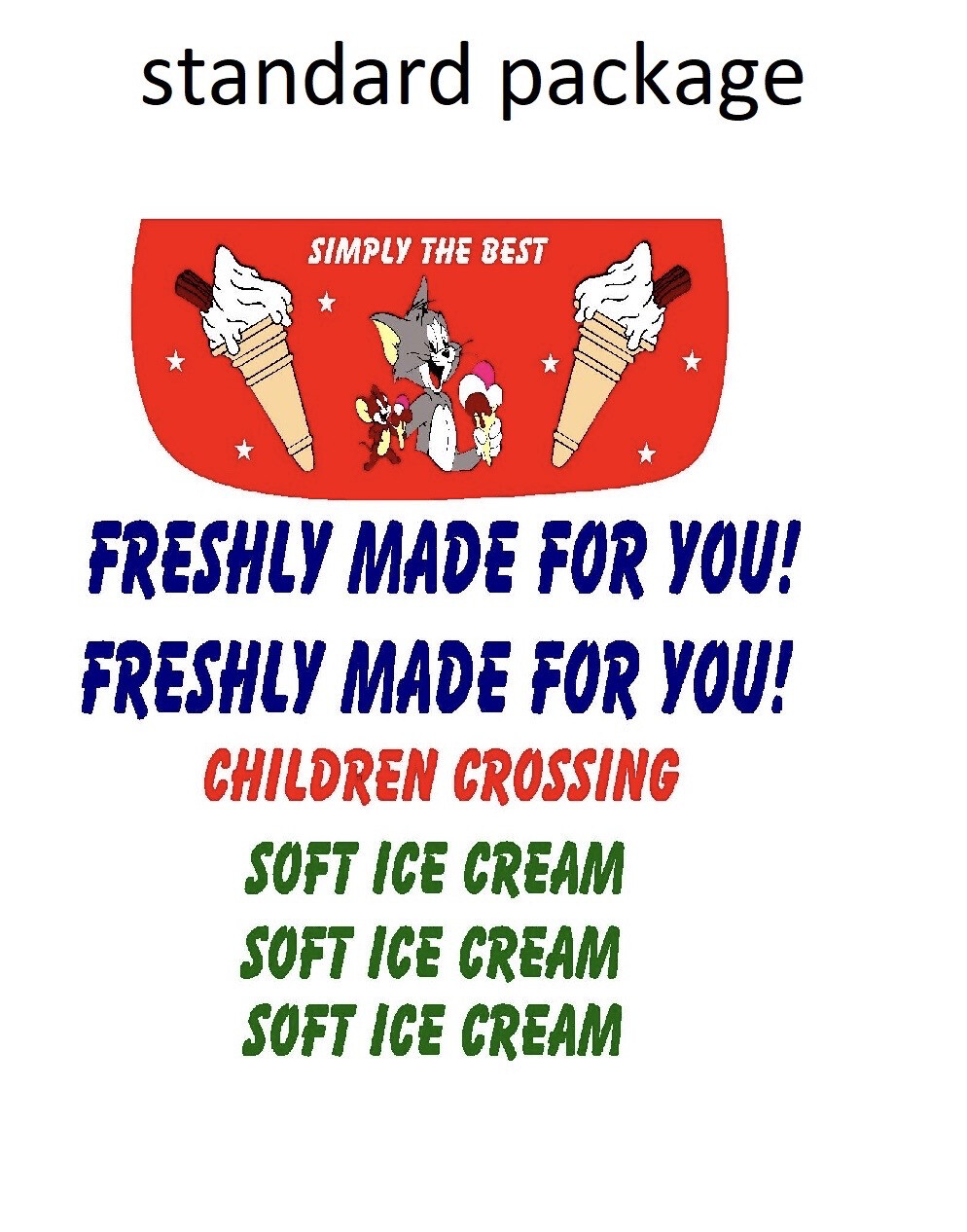 Standard Sign Name  Package For Ice Cream Vans 