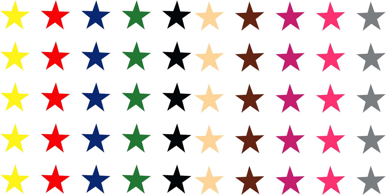 20 X Stars Assorted Colours Ice Cream sticker 