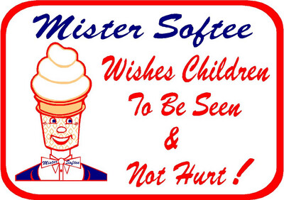 Mr Softee Man Back Plate  Vinyl Ice Cream Cartoon sticker No2 