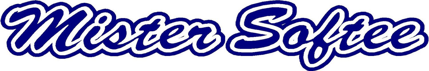 MISTER SOFTEE NAME WITH OUTLINE IN 1 COLOUR  Vinyl Ice Cream Cartoon sticker No 5 