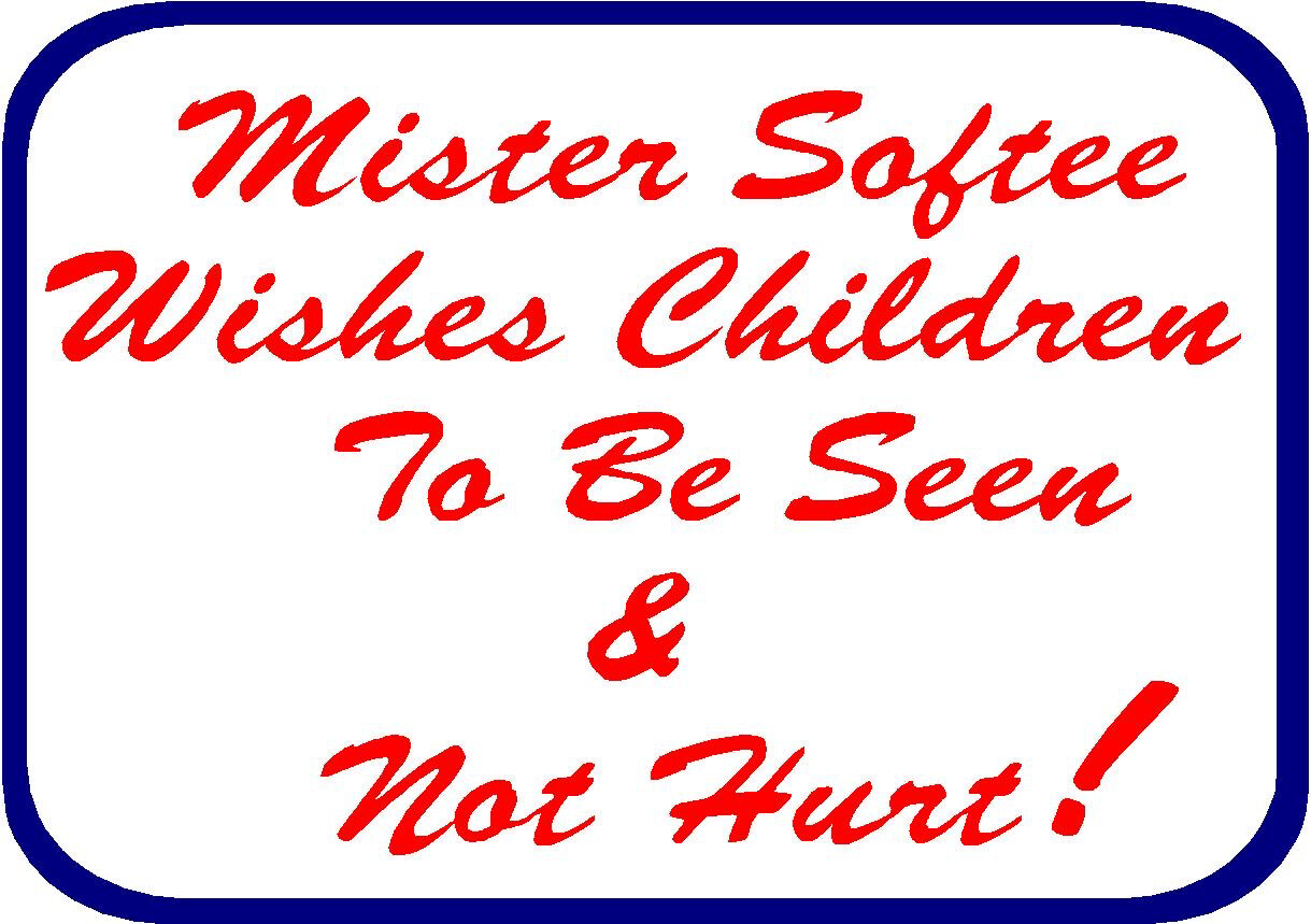 MISTER SOFTEE WISHES CHILDREN Vinyl Ice Cream Cartoon sticker No 4 