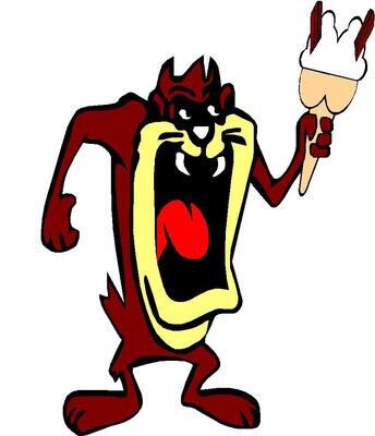 cartoons holding ice cream cone  B1