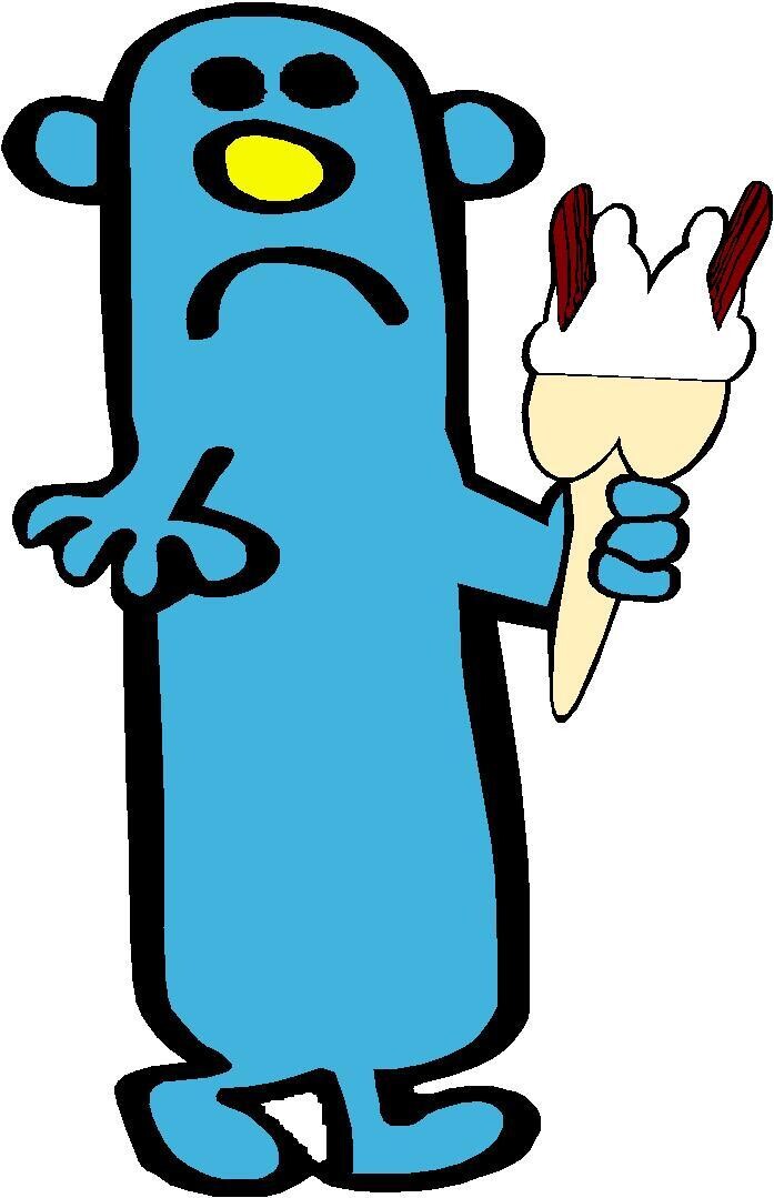 cartoons holding ice cream cone  C13