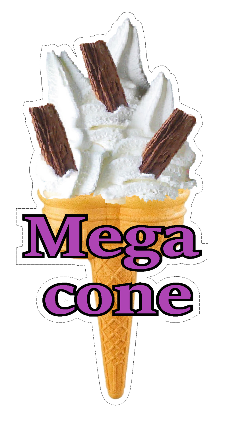 mega twin cone whippy soft ice cream