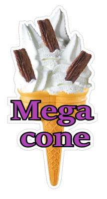 mega twin cone whippy soft ice cream