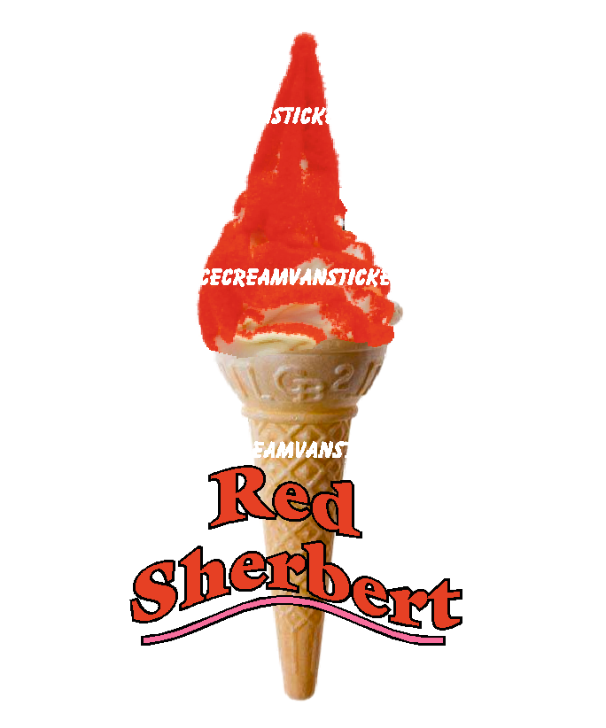 whippy soft ice cream Single Cone Red Sherbet 