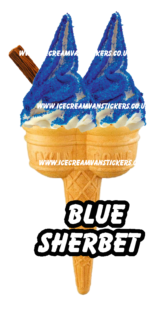 whippy soft ice cream Twin Cone Blue Sherbet 