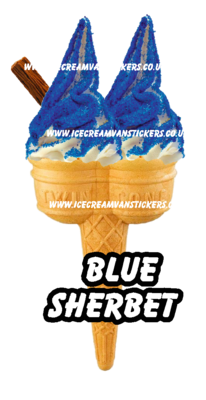whippy soft ice cream Twin Cone Blue Sherbet 