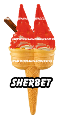 whippy soft ice cream Twin Cone Red Sherbet With 99 Flake 