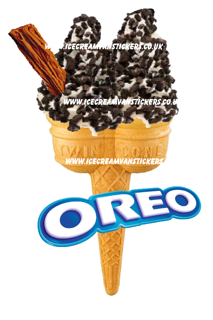 whippy soft ice cream Twin Cone Oreo With Flake 