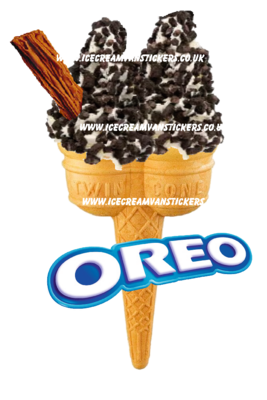 whippy soft ice cream Twin Cone Oreo With Flake 