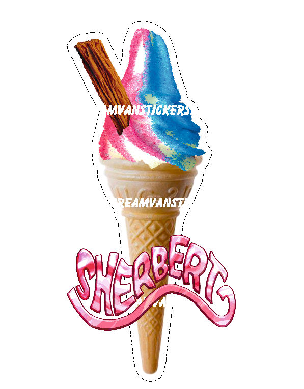 whippy soft ice cream Single Cone Mixed Sherbet With Flake
