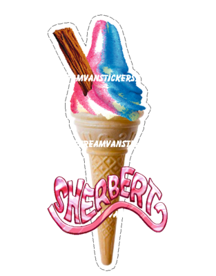 whippy soft ice cream Single Cone Mixed Sherbet With Flake