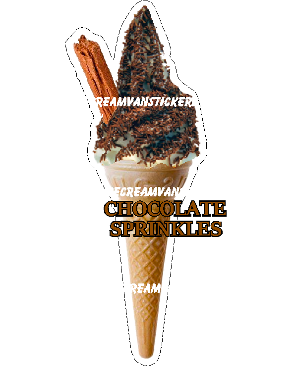 whippy soft ice cream Single Cone Chocolate Sprinkles With Flake