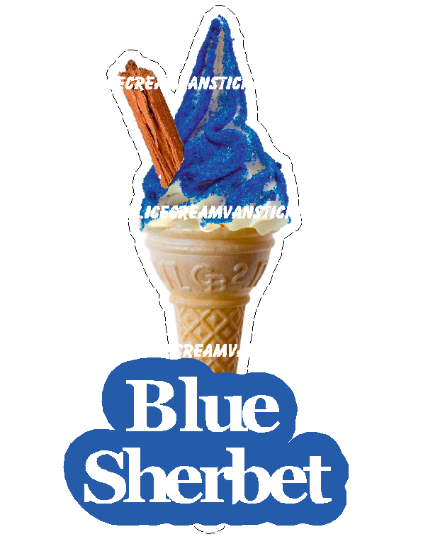 whippy soft ice cream Single Cone Blue Sherbet With Flake