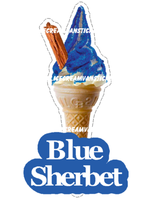 whippy soft ice cream Single Cone Blue Sherbet With Flake