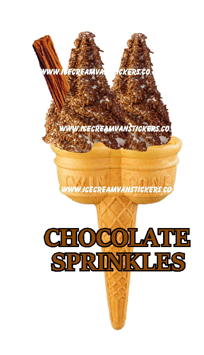 whippy soft ice cream Twin Cone Chocolate Sprinkles With 99 Flake 