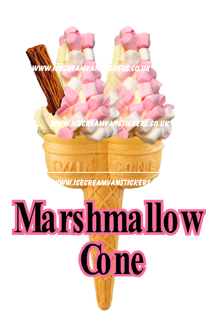 whippy soft ice cream Twin Cone Marshmallow With 99 Flake 