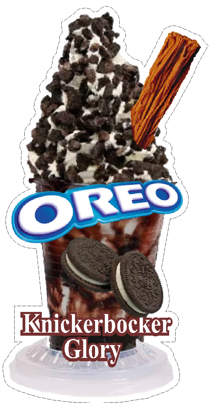 whippy soft ice cream  Oreo  Vinyl Printed Sticker 