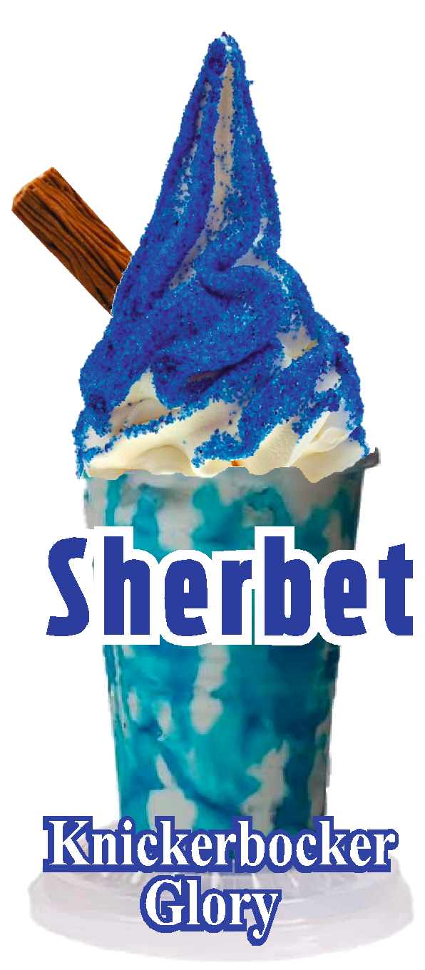 whippy soft ice cream Sherbet sundae/knickerbockerVinyl Printed Sticker 