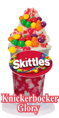 whippy soft ice cream Skittles sundae/knickerbockerVinyl Printed Sticker 