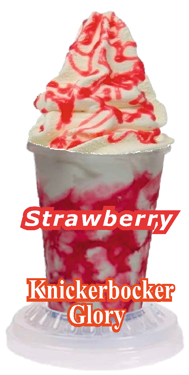 whippy soft ice cream Strawberry  sundae/knickerbockerVinyl Printed Sticker 