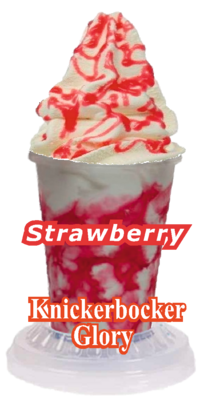 whippy soft ice cream Strawberry  sundae/knickerbockerVinyl Printed Sticker 