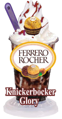 whippy soft ice cream Kinder ferrero rocher Knickerbockerglory  Vinyl Printed Sticker 