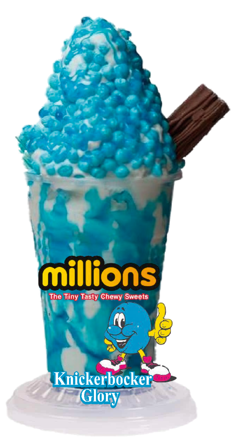whippy soft ice cream blue millions  sundae/knickerbocker Vinyl Printed Sticker