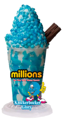 whippy soft ice cream blue millions  sundae/knickerbocker Vinyl Printed Sticker