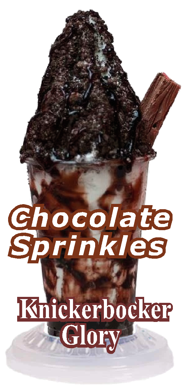 whippy soft ice cream chocolate sprinkles  sundae/knickerbocker  Vinyl Printed Sticker