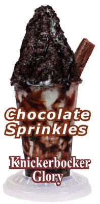 whippy soft ice cream chocolate sprinkles  sundae/knickerbocker  Vinyl Printed Sticker