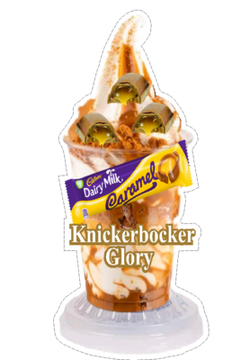 whippy soft ice cream cadbury caramel sundae/knickerbocker Vinyl Printed Sticker