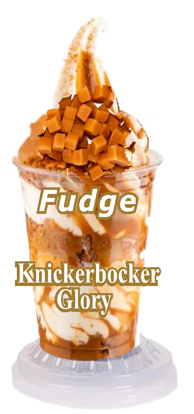 whippy soft ice cream fudge  sundae/knickerbocker  Vinyl Printed Sticker