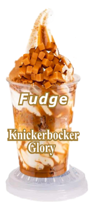 whippy soft ice cream fudge  sundae/knickerbocker  Vinyl Printed Sticker
